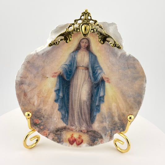 Blessed Mother Scallop Shell Display