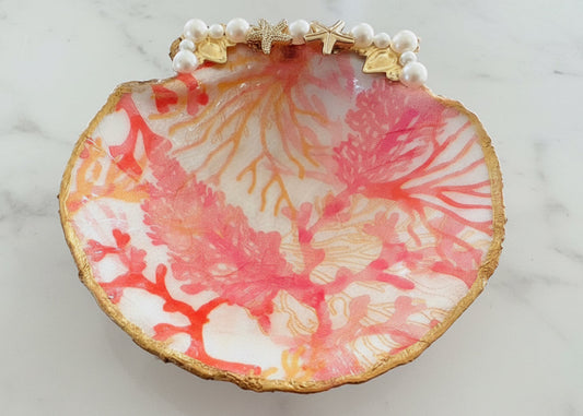 Coral Light Rosary Shell Dish