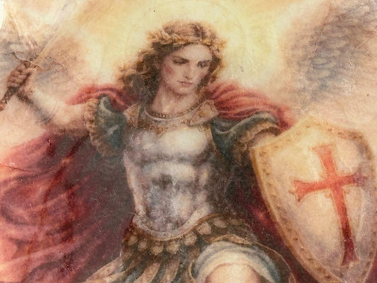 Saint Michael the Archangel Scallop Shell Decor