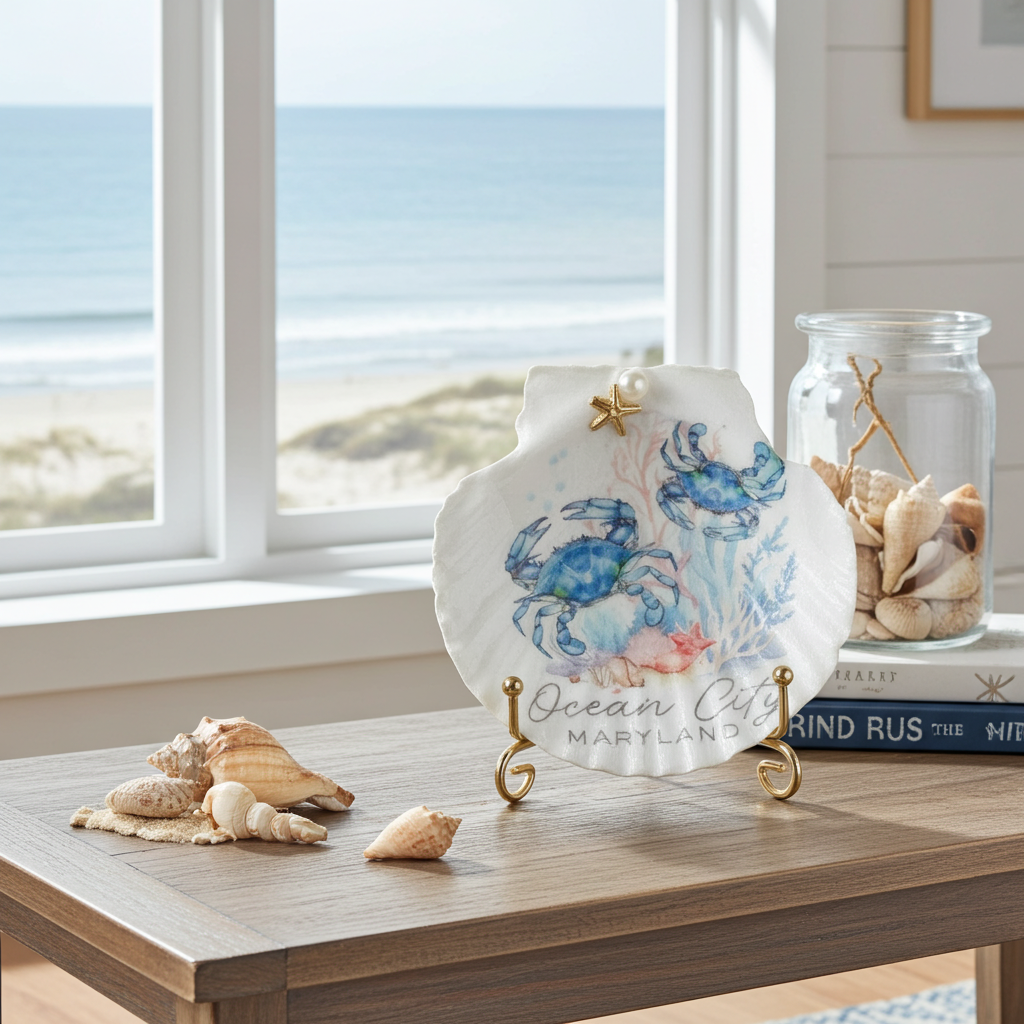 Blue Crab Tide Scallop Shell Display
