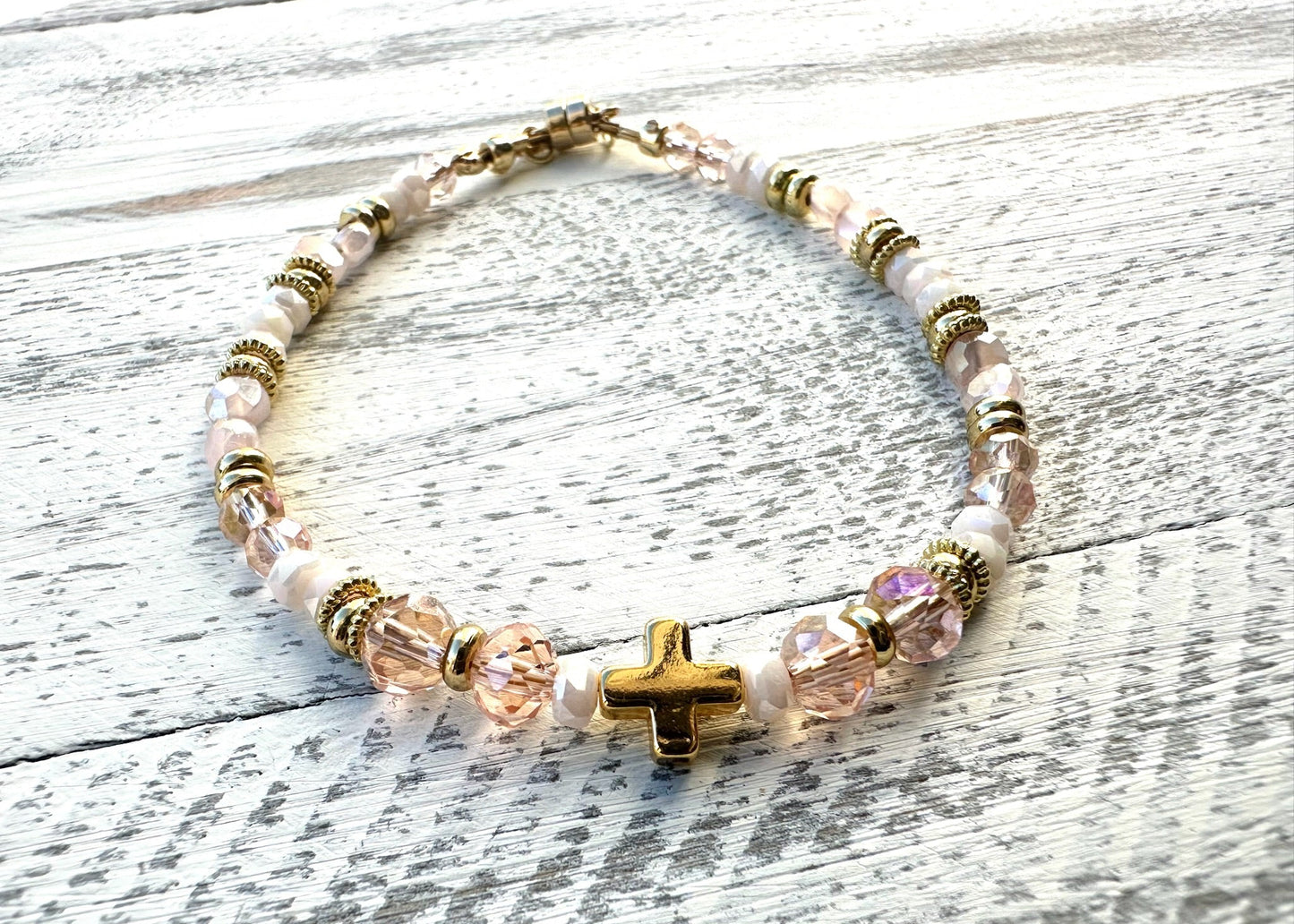 Grace in Bloom Bracelet — Blush Crystal & Gold
