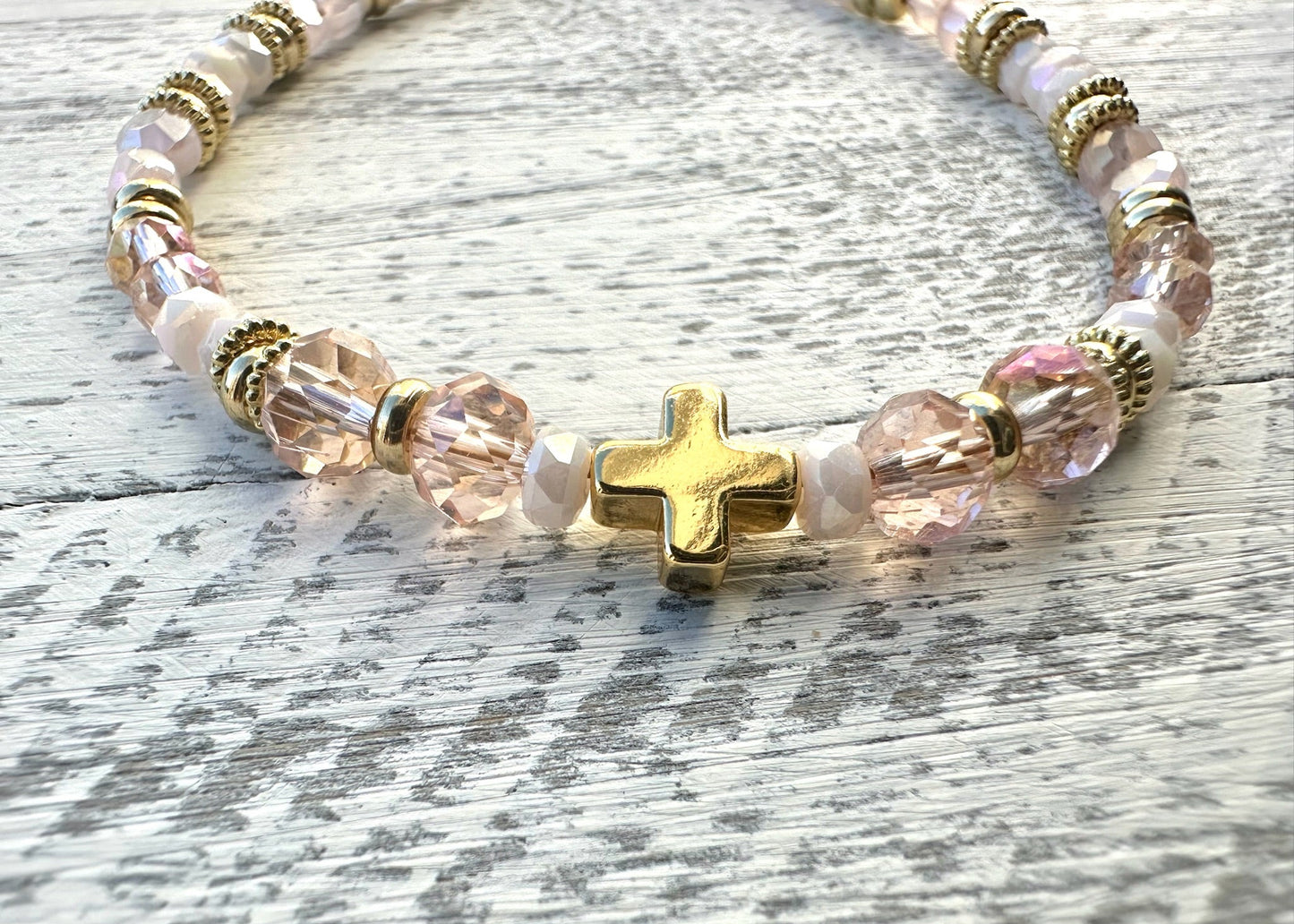 Grace in Bloom Bracelet — Blush Crystal & Gold