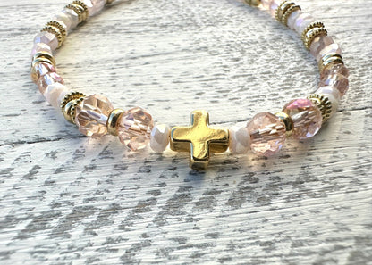 Grace in Bloom Bracelet — Blush Crystal & Gold