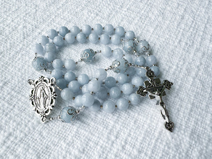 Rosary of Tranquil Light — Aquamarine & Silver