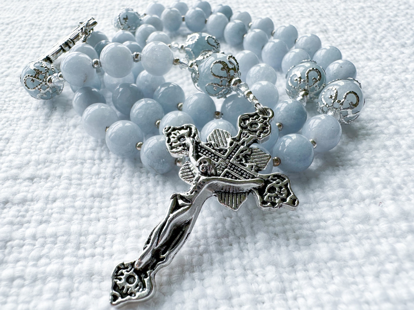 Rosary of Tranquil Light — Aquamarine & Silver