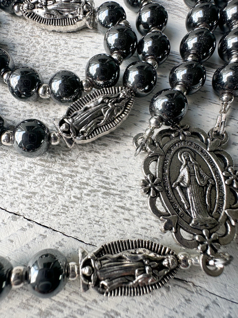 Armor of Grace Rosary — Hematite & Silver