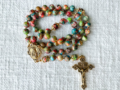 Rosary of Divine Creation — Imperial Turquoise & Antique Gold