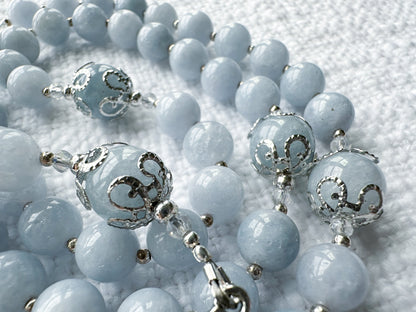 Rosary of Tranquil Light — Aquamarine & Silver