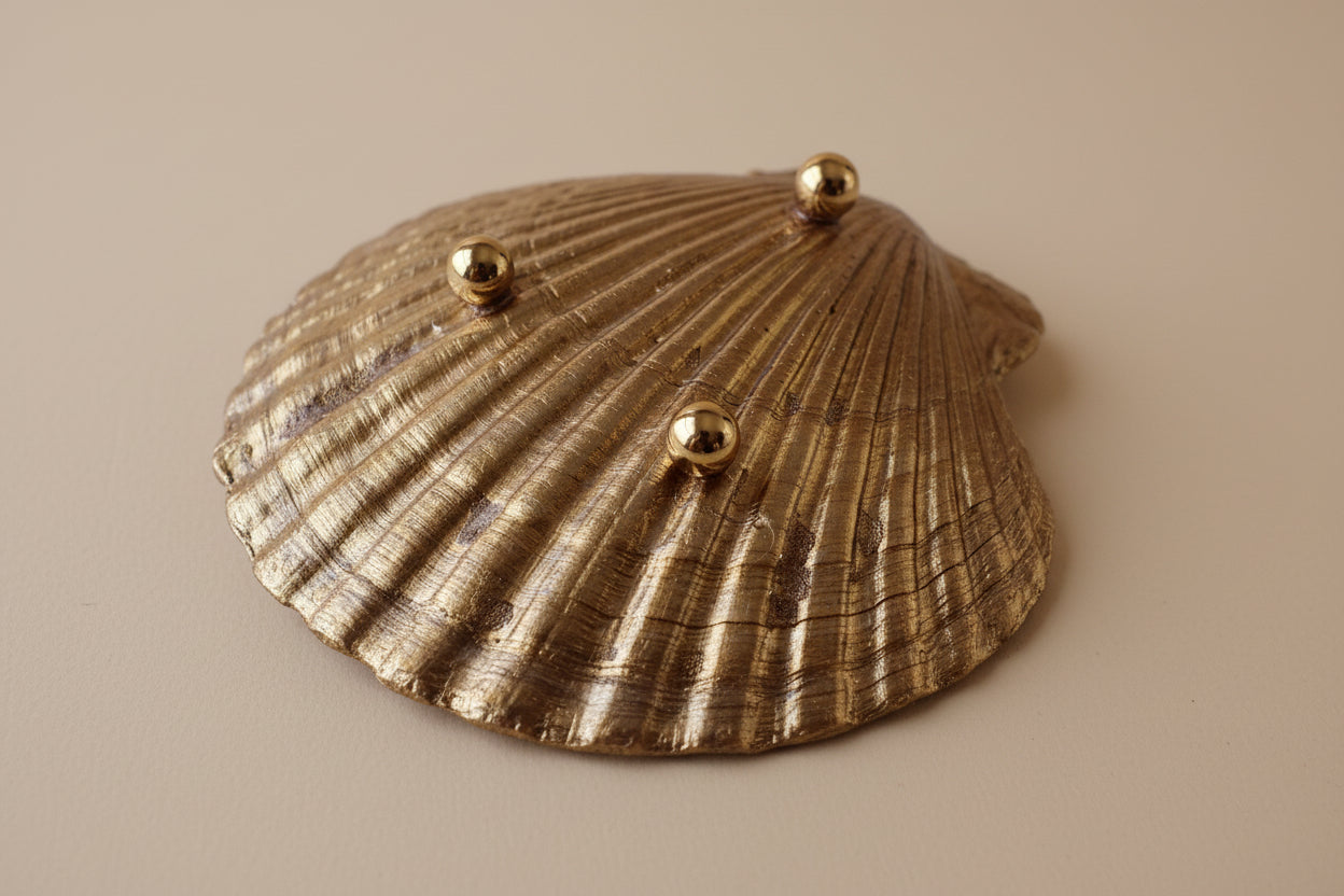 Blue Hydrangea Rosary Shell Dish