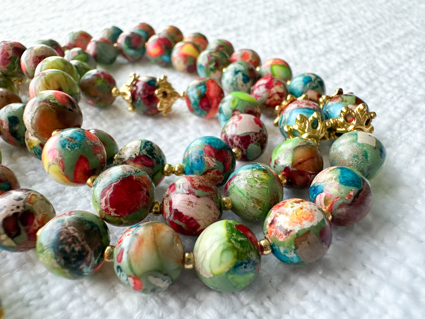 Rosary of Divine Creation — Imperial Turquoise & Antique Gold