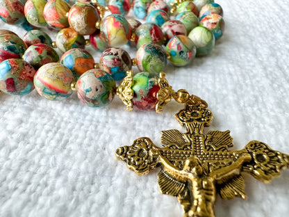 Rosary of Divine Creation — Imperial Turquoise & Antique Gold