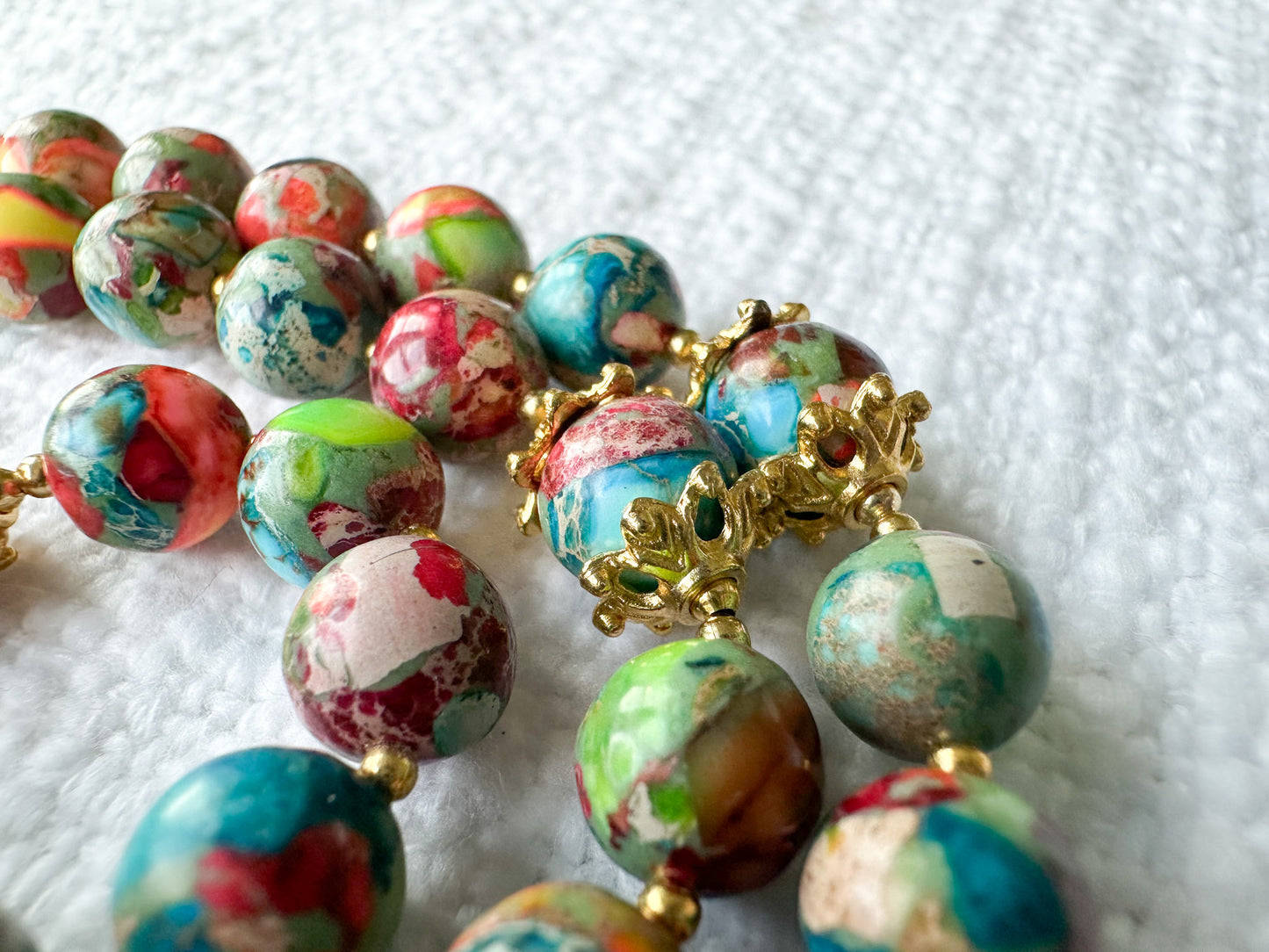 Rosary of Divine Creation — Imperial Turquoise & Antique Gold