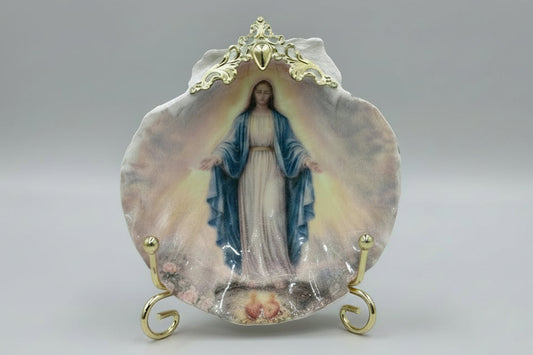 Blessed Mother Scallop Shell Display