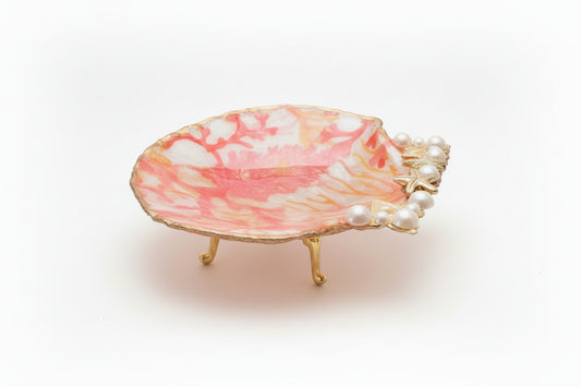 Coral Light Rosary Shell Dish
