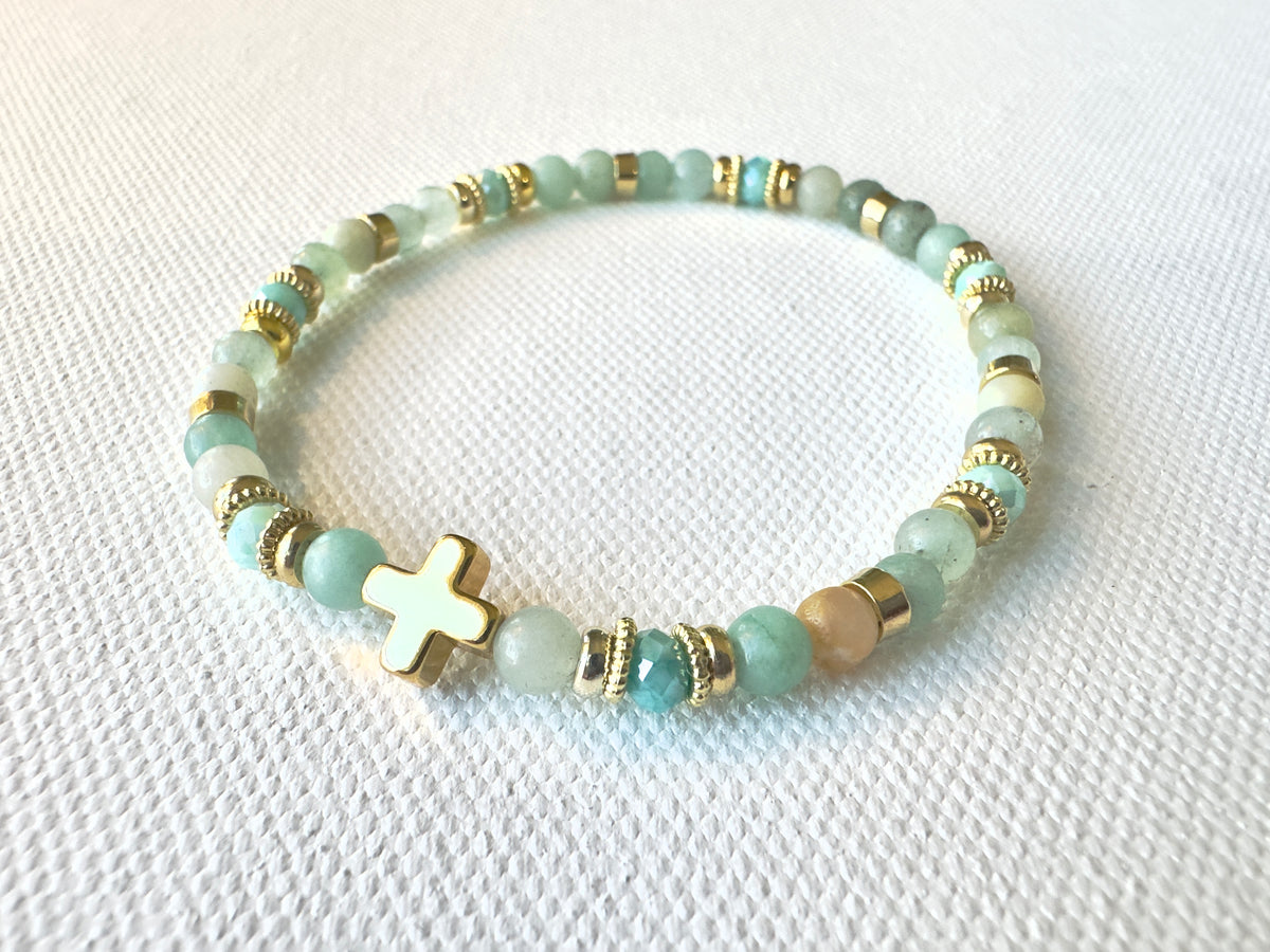 Tranquil Heart Bracelet — Amazonite & Gold