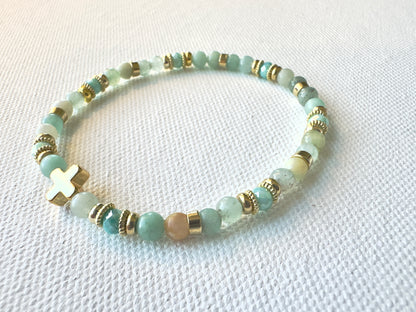 Tranquil Heart Bracelet — Amazonite & Gold