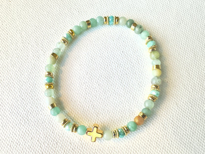 Tranquil Heart Bracelet — Amazonite & Gold