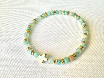 Tranquil Heart Bracelet — Amazonite & Gold