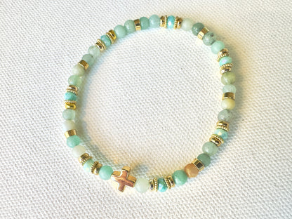 Tranquil Heart Bracelet — Amazonite & Gold