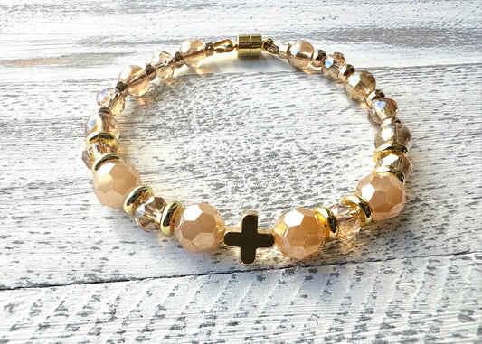Radiant Grace Bracelet — Amber Crystal & Gold