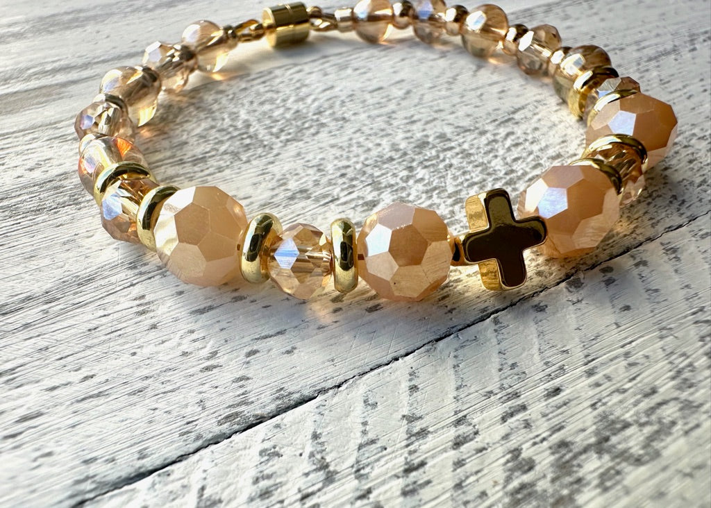Radiant Grace Bracelet — Amber Crystal & Gold