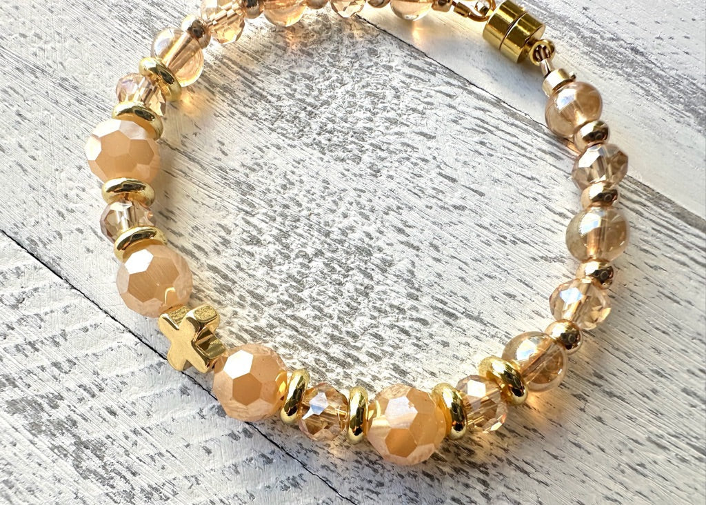 Radiant Grace Bracelet — Amber Crystal & Gold