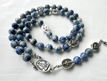 Heavenly Wisdom Rosary — Blue Sodalite & Silver (6mm)